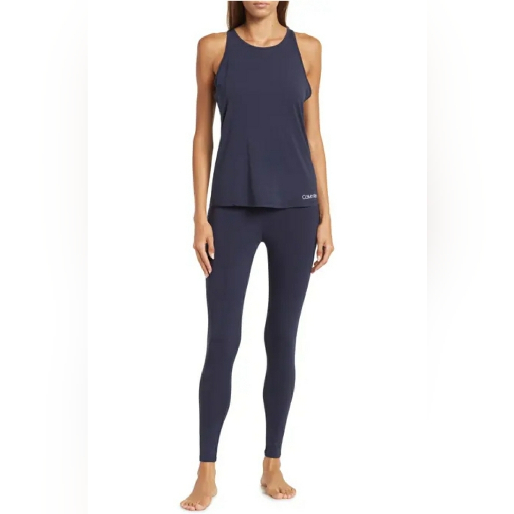 Calvin Klein PJ Lounge Sleeveless Pants and Top Set Size M Blue